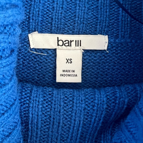 Bar III Vibrant Blue Cowl Neck Cropped Sweater - Picture 3 of 4